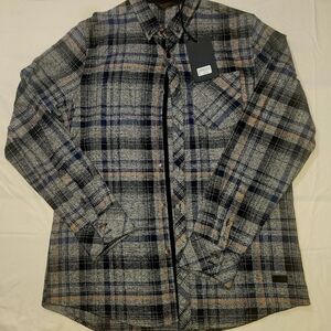 Men's Blue Plaid Shirt Jacket